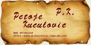 Petoje Kuculović vizit kartica